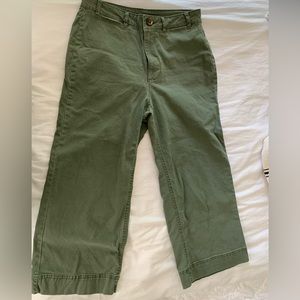 Old Navy High-Waisted Cropped Wide-Leg Chino Pants Green New 6 Petite